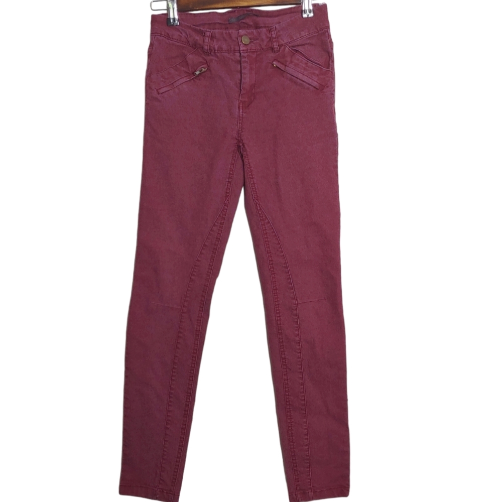 Pull & Bear Women's Burgundy Purple Mid Rise Skinny Jeans Size 2